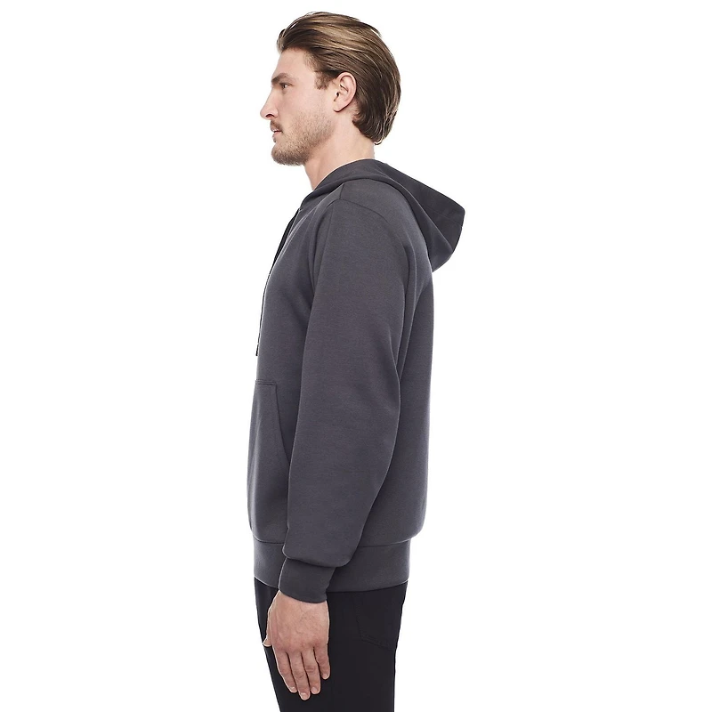 Dark Black Men's Long-Sleeve Hooded Sweatshirt
