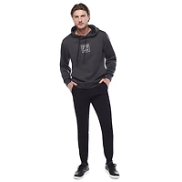 Dark Black Men's Long-Sleeve Hooded Sweatshirt