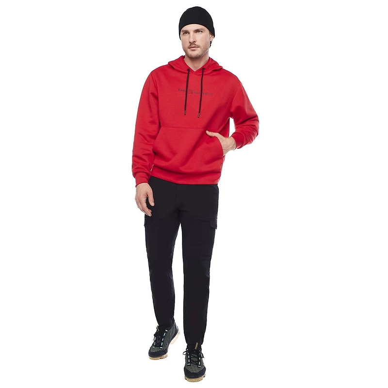 Dark Black Men's Long-Sleeve Hooded Sweatshirt