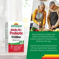 Jamieson Adults 50+ Probiotic Capsules, 15 CFU, 30 Count, 30 Capsules