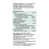 Jamieson Omega-3 Softgels with MCT Oil, 250 mg, 120 Count