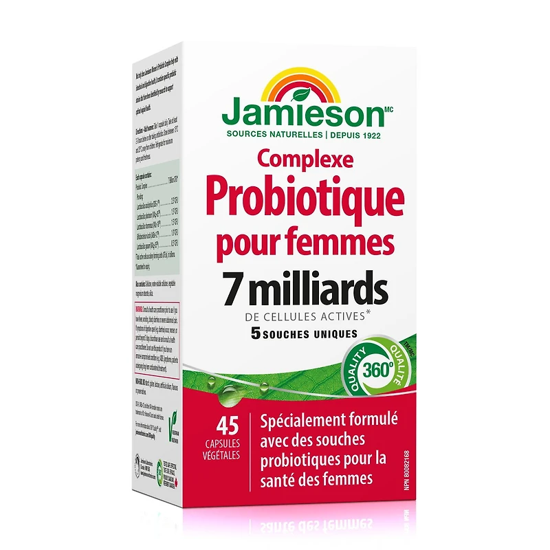 Jamieson capsules probiotiques pour femmes, 7 milliards UFC, 45 capsules