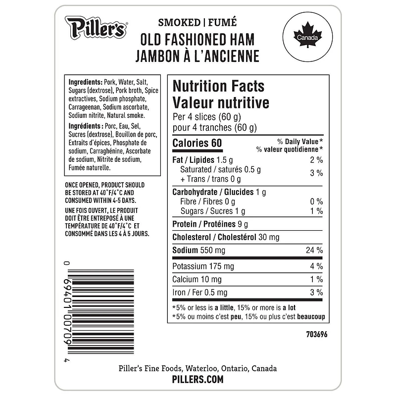Piller's Quality Shaved Old Fashioned Ham, 2 x 200g