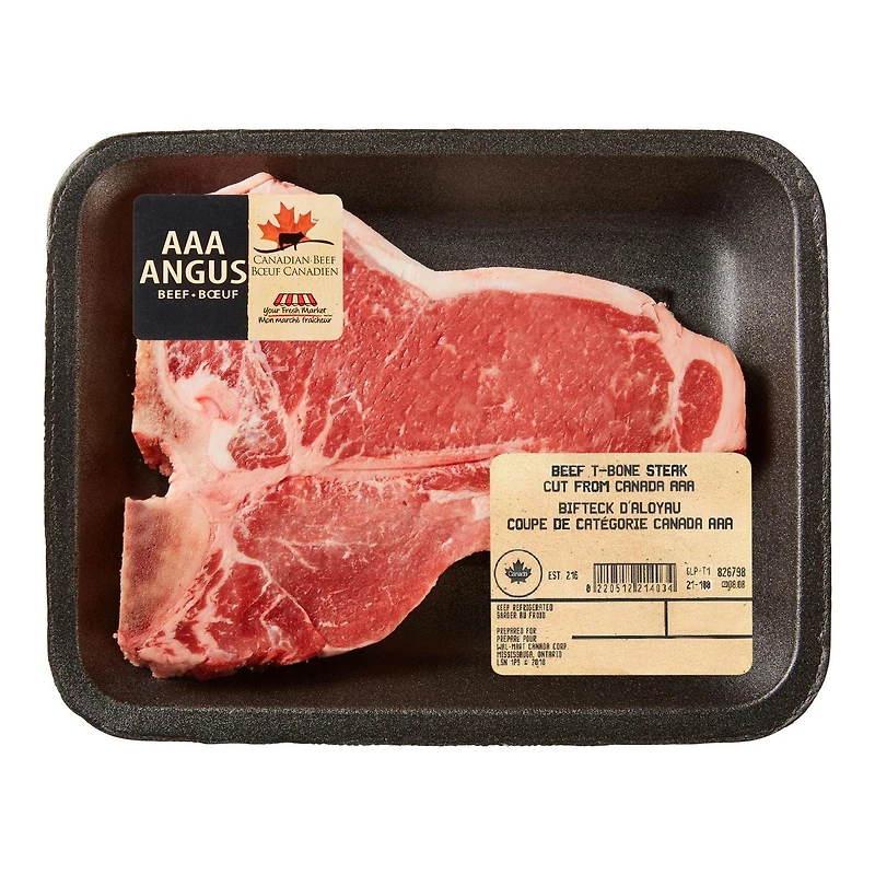 Bifteck d'aloyau Mon marché fraîcheur, 1 bifteck, Bœuf Angus AAA, 0.55 - 0.63 KG