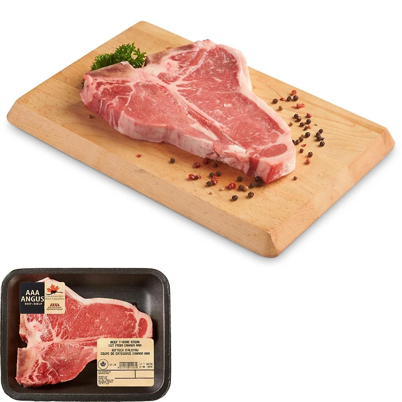 Bifteck d'aloyau Mon marché fraîcheur, 1 bifteck, Bœuf Angus AAA, 0.55 - 0.63 KG