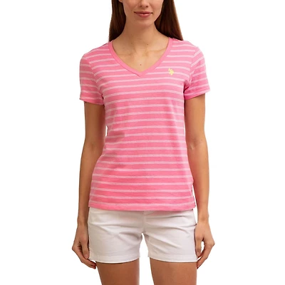 U.S. Polo Assn Women's Stripe V-Neck Tee