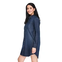 Iyla Women's Garment Washed Denim Shirt Dress
