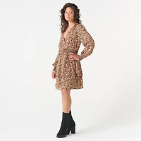 DEVOTED V-NECK TIERED MINI DRESS