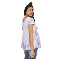 Paisley Sky Maternity Double V-Neckline Babydoll Tee
