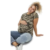 T-shirt imprimé avec ourlet torsadé Paisley Sky Maternité