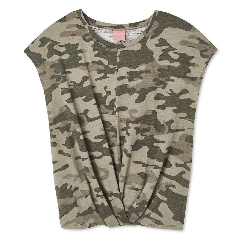 Paisley Sky Maternity Printed Twist Hem Tee