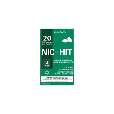 NIC-HIT Pastilles Menthe Mini-Lâte 2 mg, Aide au sevrage tabagique