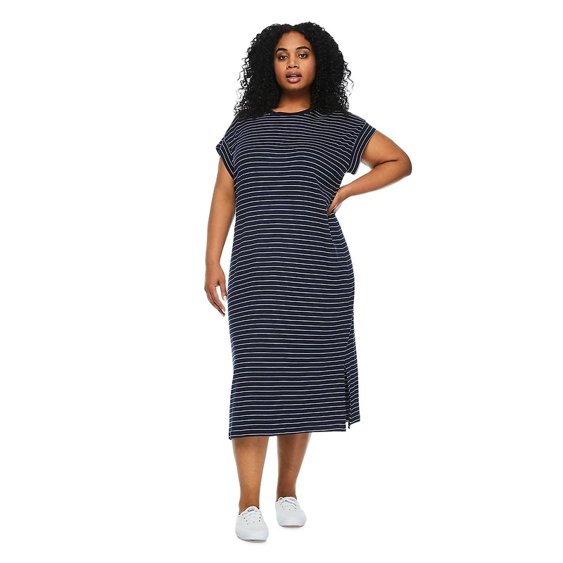 Robe t-shirt mi-longue George Plus pour femmes Tailles 1X-4X