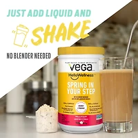 Vega Hello Wellness Spring In Your Step Protein Powder Vanilla Cappuccino, Small Tub (14 Servings) 390g