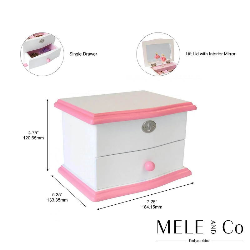 Mele and Co Katie Girls Boîte à Bijoux Musicale Ballerine en Bois