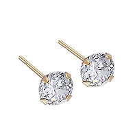 Luxury Design boucles d’oreilles en or jaune 10K avec zircone cubique 5mm