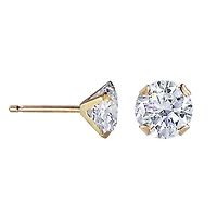 Luxury Designs 10K Yellow Gold 5mm Cubic Zirconia Stud Earring