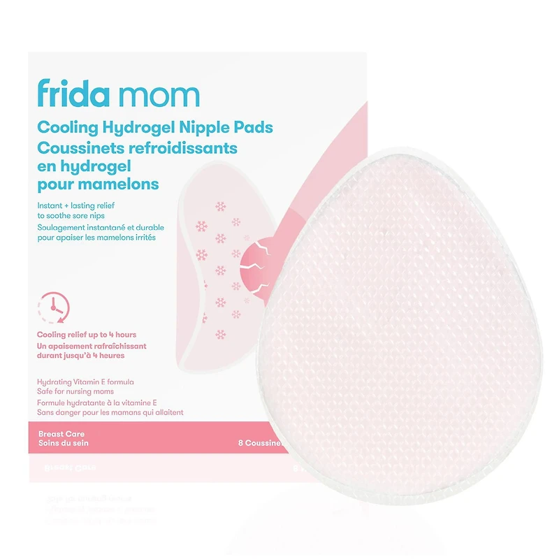 Frida Mom - Coussinets d'allaitement, coussinets rafraîchissants en hydrogel pour hydrater et apaiser les mamelons douloureux, essentiels pour l'allaitement, lot de 8 8 comptes