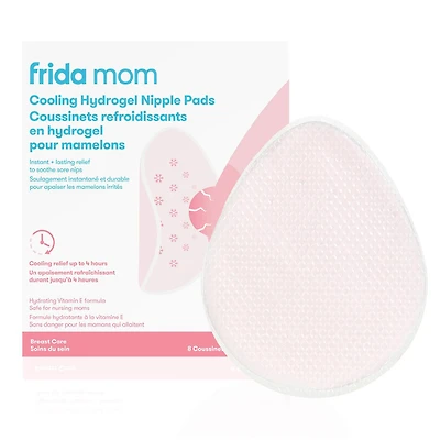 Frida Mom - Nursing Pads, Cooling Hydrogel Nipple Pads for Hydration and Soothing Sore Nipples, Breastfeeding Essentials, 8ct, 8 count