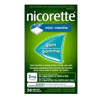 Nicorette Gum, Nicotine 2 mg, Mint Flavour, Quit Smoking Aid and Smoking Cessation Aid, 30 pieces