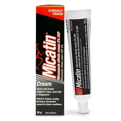 Micatin® Cream 2% Miconzole Nitrate Cream Usp, 30 G, Cures athlete's foot and jock itch