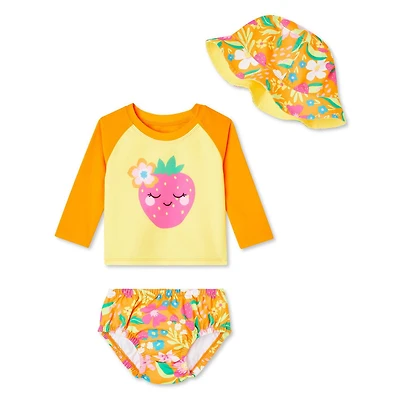 George Baby Girls' Rash Guard 3-Piece Set