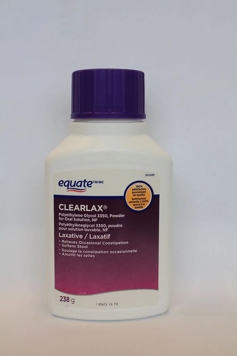 Equate ClearLax Poudre de Polyéthylène Glycol 3350 14 jours 238g
