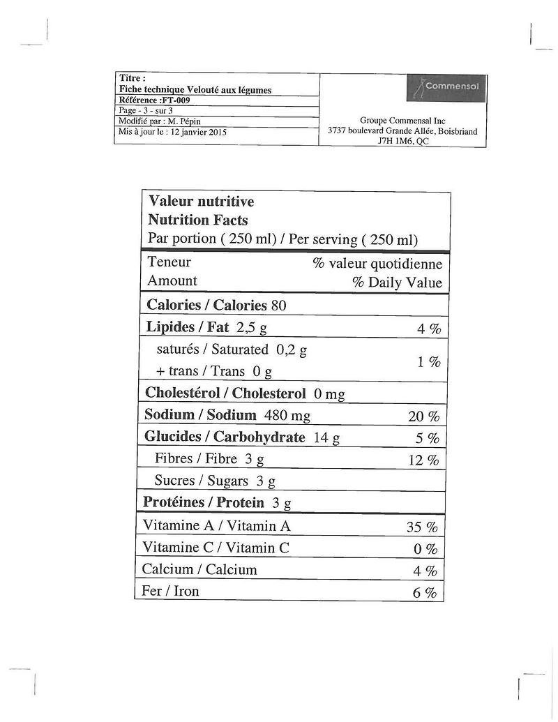 Commensal Vegetable Veloute Soup