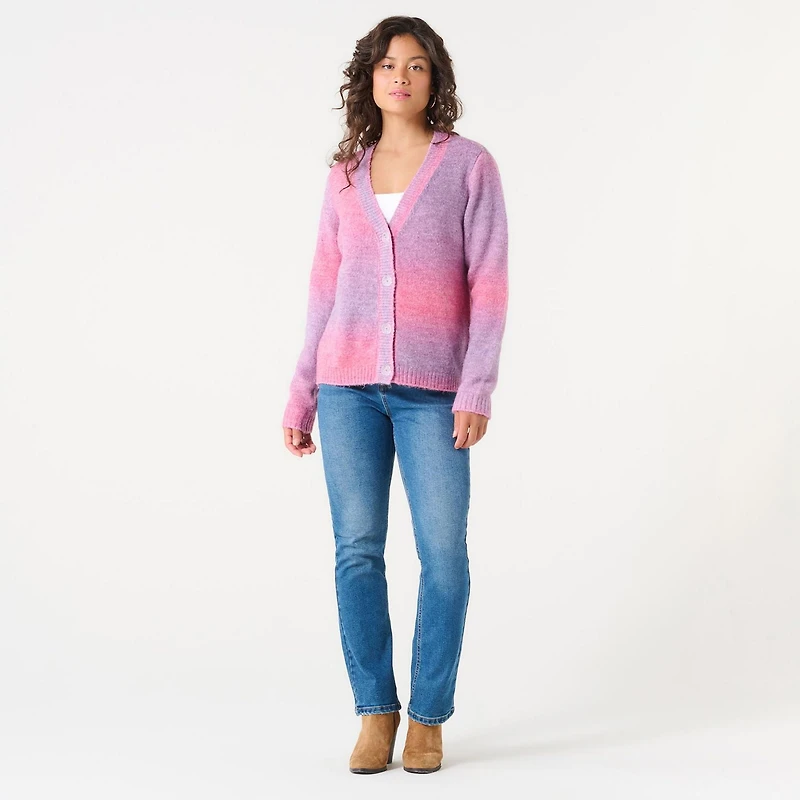 DV V-NECK SPACE-DYE CARDIGAN