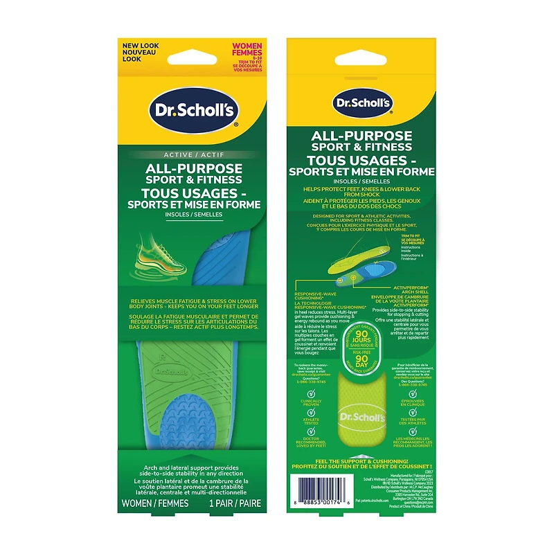 Dr. Scholl’s® semelles sport de notre série athlétique, femmes