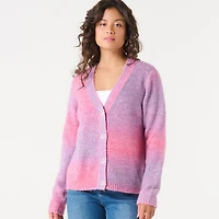 DV V-NECK SPACE-DYE CARDIGAN