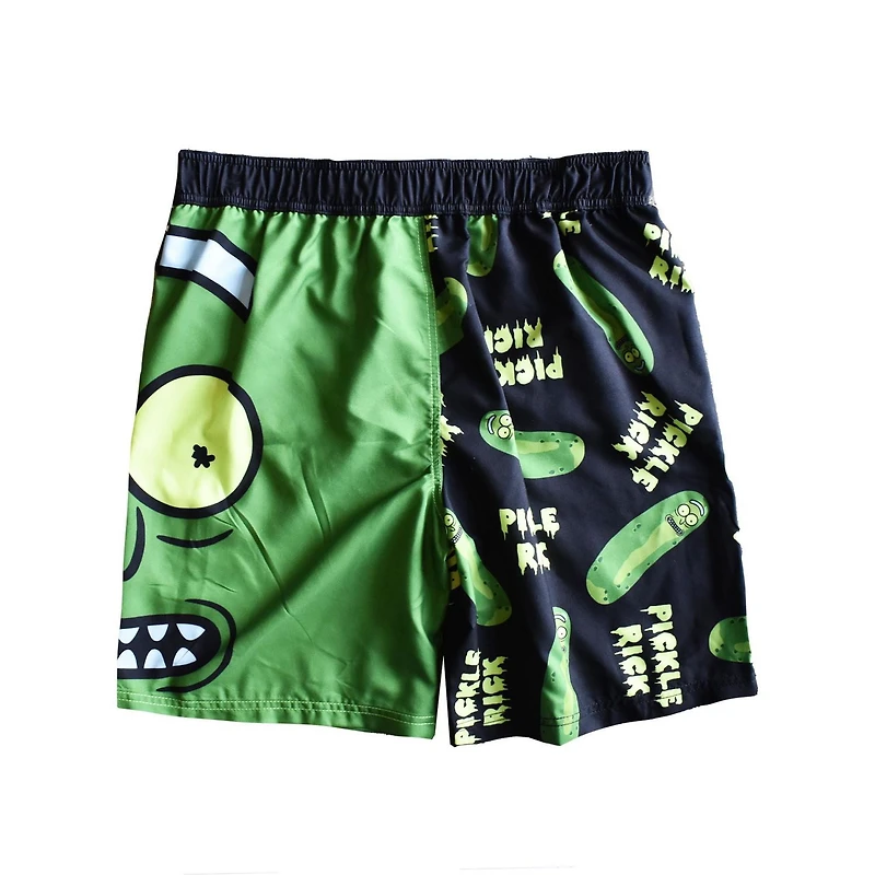 Mens Rick and Morty Pickle Swim Trunks