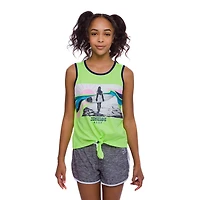 Girls Justice Surfboard Front Tie Tank Top