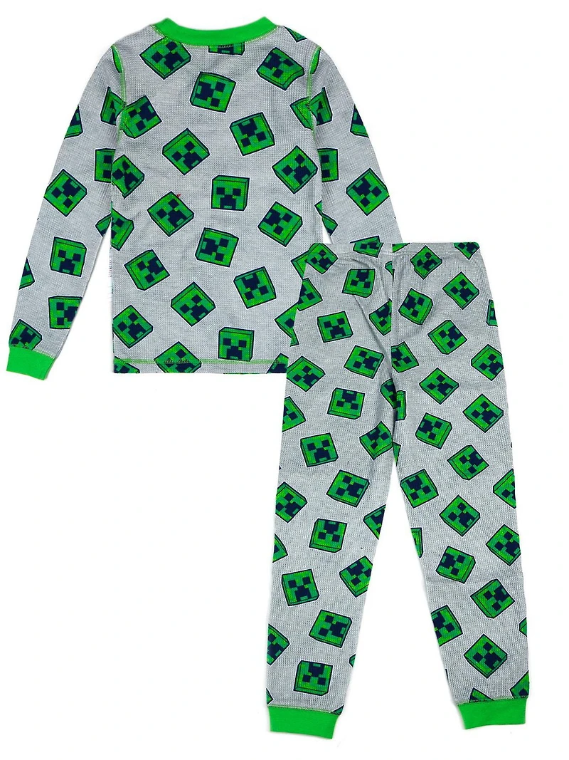 Minecraft two piece thermal underwear set for boys