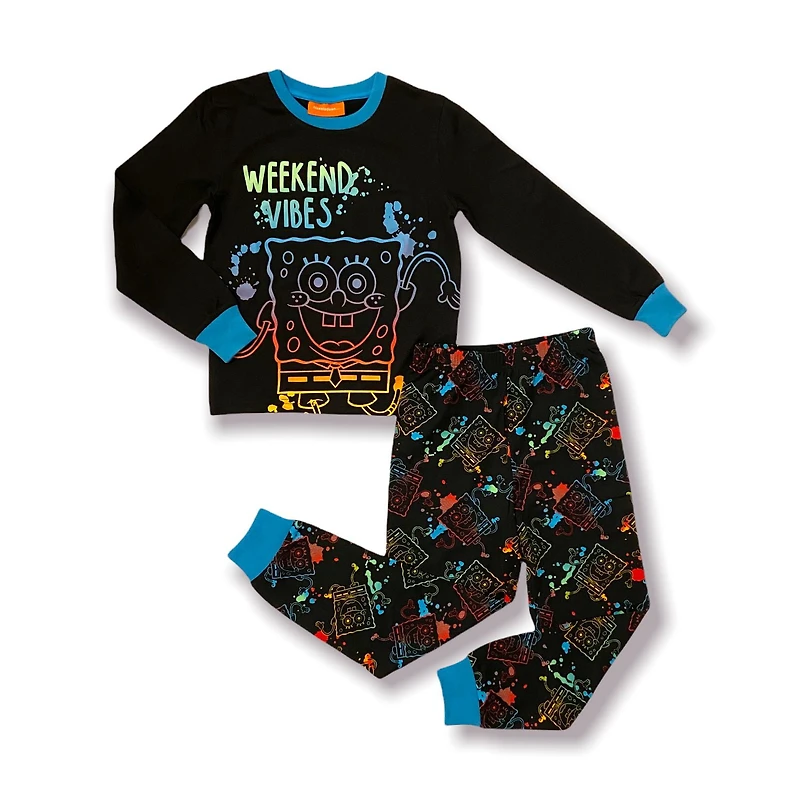 Sponge Bob Boy's 2-Piece Long Sleeve Pajama Set