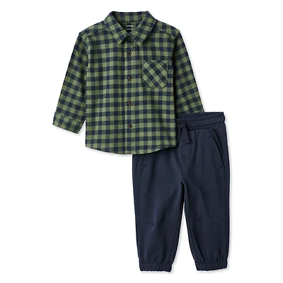 George Baby Boys' Two Piece Flannel Set