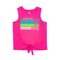 Girls Justice More Than Enough Front Tie Tank Top