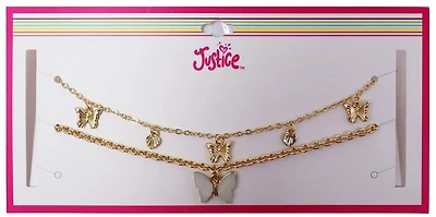 2 pack translucid butterfly necklaces