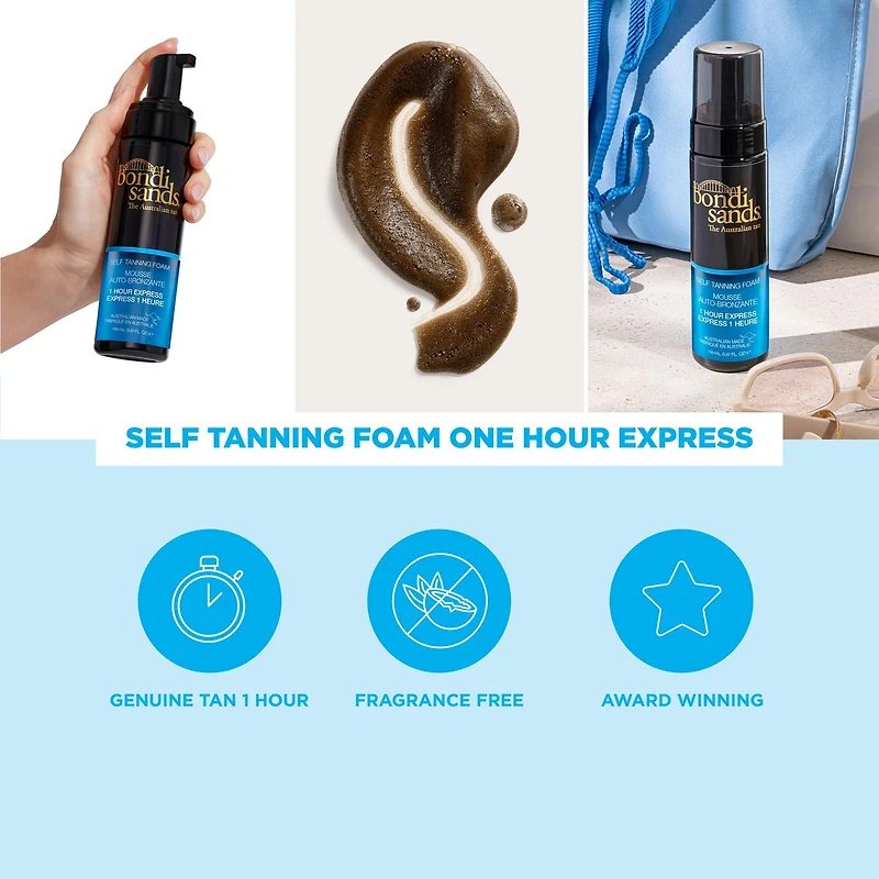 Bondi Sands Mousse Autobronzante Express 1 Heure, Sans Parfum, 150 mL 150mL