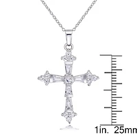 Quintessential Collier croix en argent sterling CZ