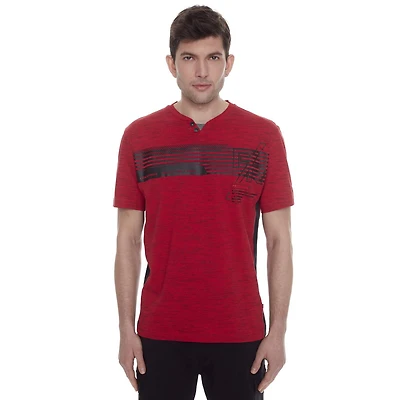 Tee-shirt Henley manches courtes Dark Black