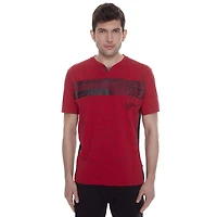 Tee-shirt Henley manches courtes Dark Black