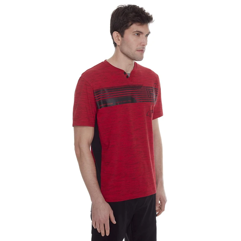 Tee-shirt Henley manches courtes Dark Black