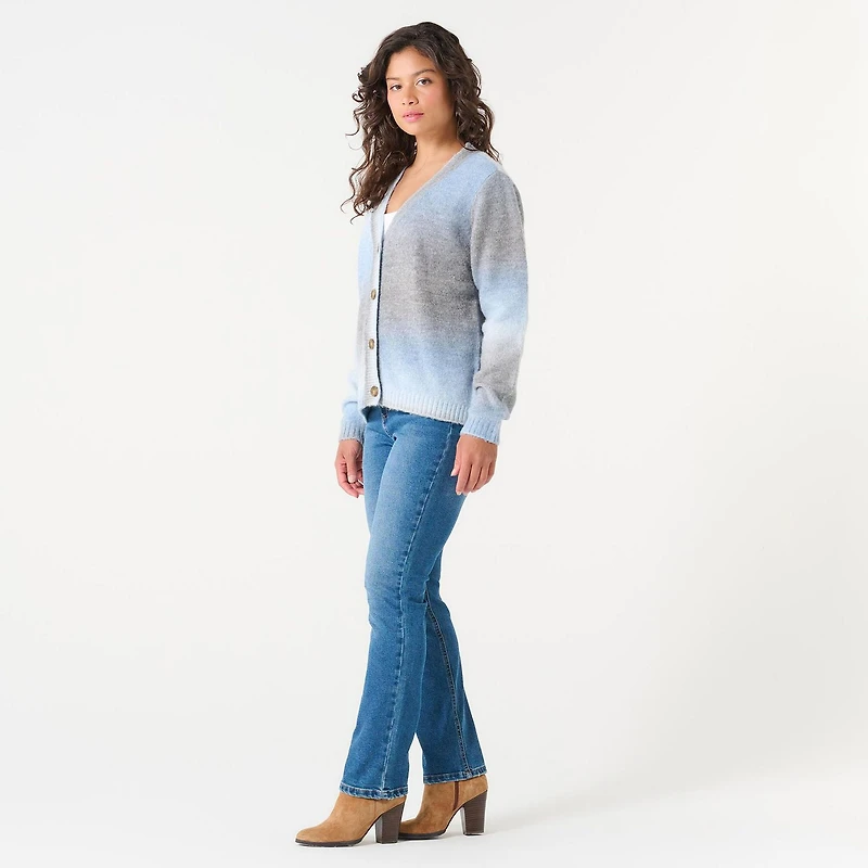DV V-NECK SPACE-DYE CARDIGAN