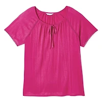Penmans Plus Women's Tie Neckline Crinkle Top
