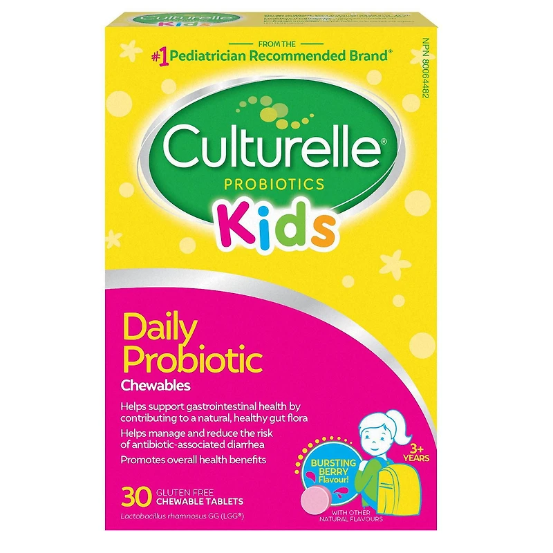 Culturelle Enfants Supplément de Probiotiques Quotidien Explosion de Baies Naturelles 30 Comprimés