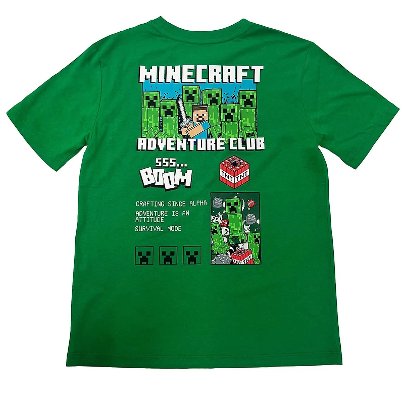 Minecraft Boys Steve And The Creeps Short Sleeve Crew