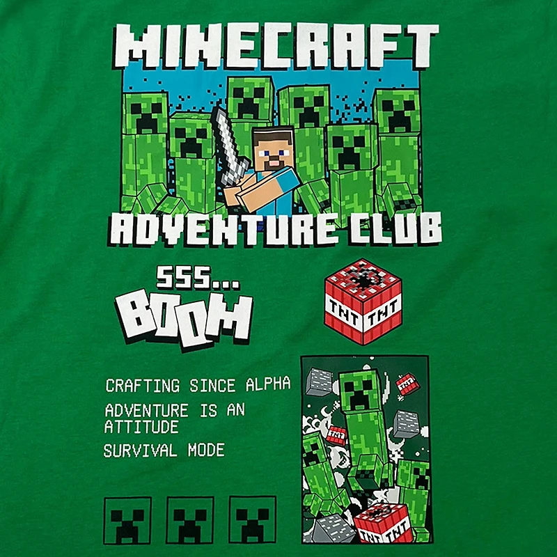 Minecraft Boys Steve And The Creeps Short Sleeve Crew