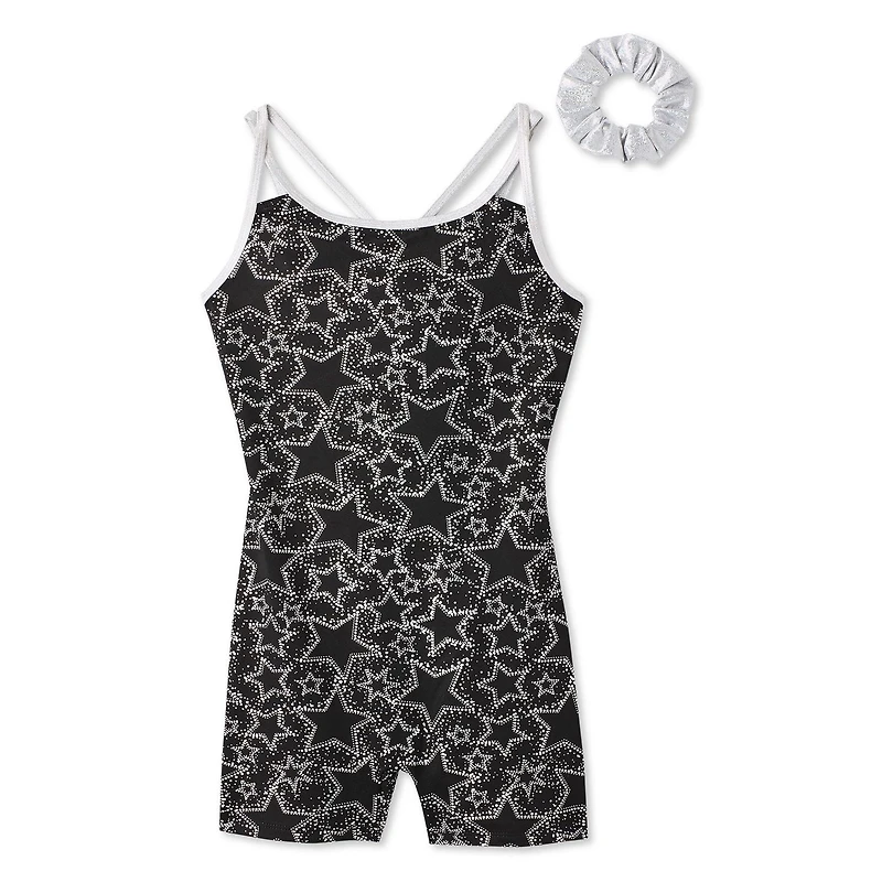 Justice Girls' Two Piece Printed Biketard Set