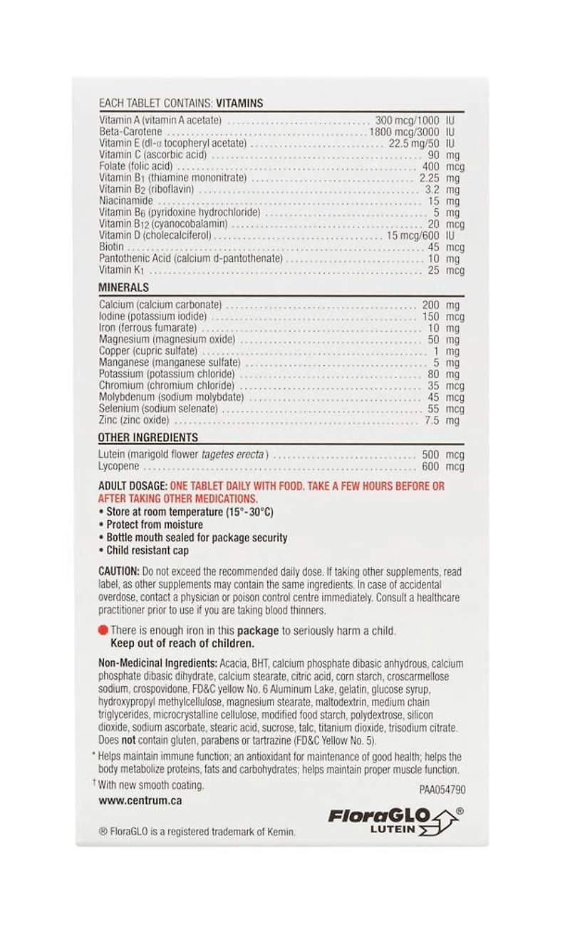 Centrum Forte Essentials Adults Complete Multivitamin And Mineral Supplement